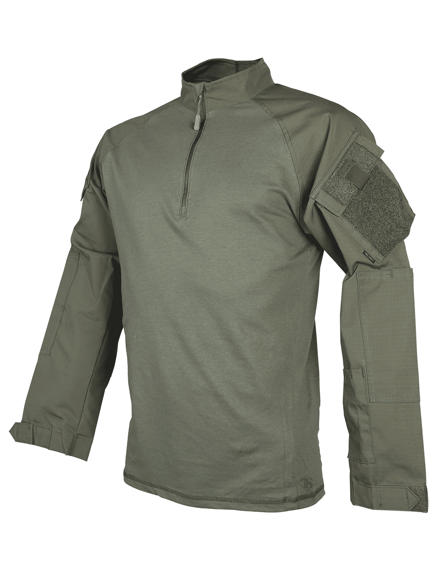 TRU-SPEC T.R.U. 1/4 Zip Combat Shirt - 65/35 Polyester Cotton Rip-Stop