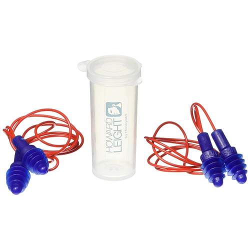 Howard Leight AirSoft Corded Multiple-Use Earplugs - 2 Pair With Carrying Case