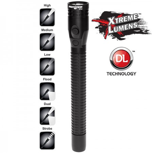 Nightstick Metal Full-Size Dual-Light Rechargeable Flashlight