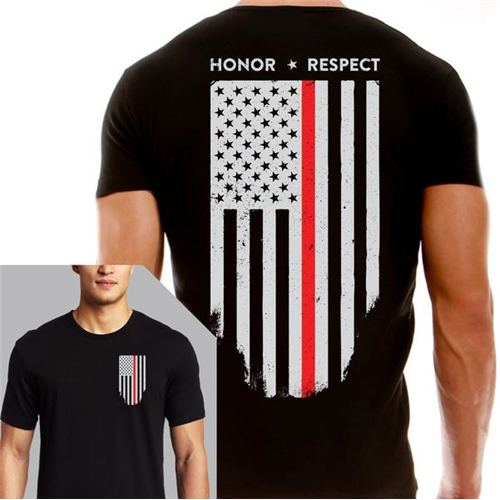 Thin Blue Line Men's T-Shirt - Thin Red Line Flag