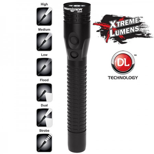 Nightstick Metal Duty/Personal-Size Dual-Light Flashlight w/Magnet - Rechargeable