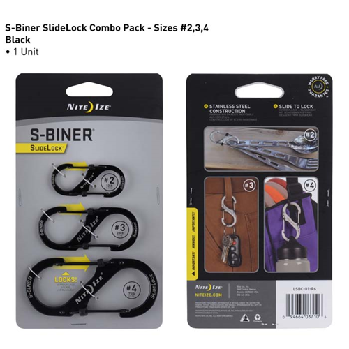 Nite-Ize S-Biner Stainless Steel SlideLock - 3 Pack