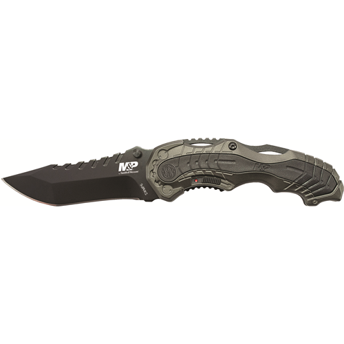 Smith & Wesson M&P M.A.G.I.C. Assist Liner Lock 4034 Stainless Steel Blade Gray Aluminum Handle w/Side Safety & Pocket Clip