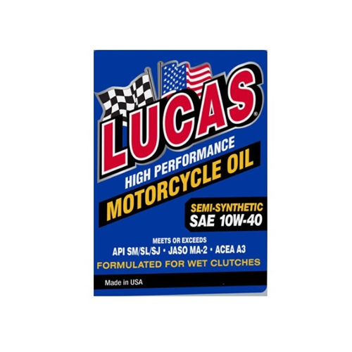 Lucas Oil Semi-Synthetic SAE 10W-40 High Performance Motorcycle Oil