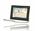 Boston Leather Horizontal Neck Chain Double ID Holder