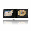 Boston Leather Billfold Style Badge Wallet