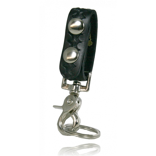 Boston Leather Belt Keeper with Deluxe Swivel Key Snap