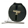 Boston Leather Circle Badge Holder, Hook and Loop Closure