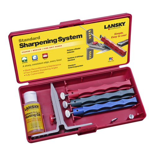 Lansky Sharpeners Standard 3-Stone Controlled-Angle Sharpening System