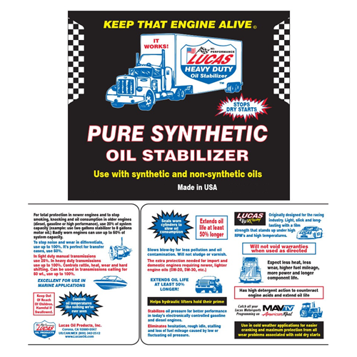 Lucas Oil Pure Synthetic Oil Stabilizer