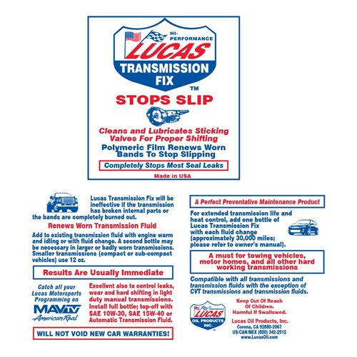 Lucas Oil Transmission Fix