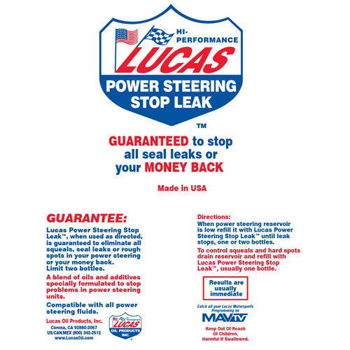 Lucas Oil Powering Steering Stop Leak