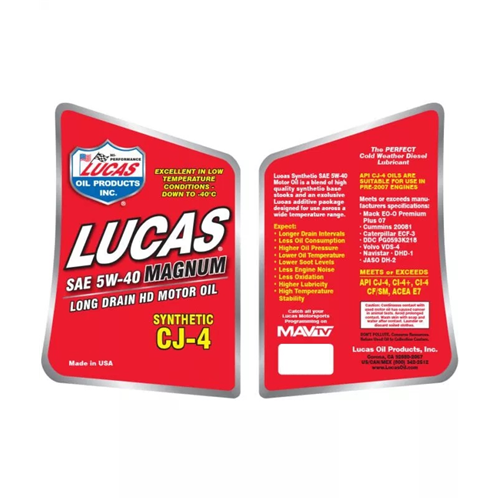 Lucas Oil SAE 5W-40 Magnum CJ-4 Long Drain Heavy Duty Motor Oil