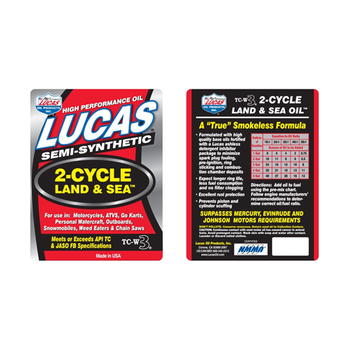 Lucas Oil 2-Cycle Land & Sea Oil TC-W3