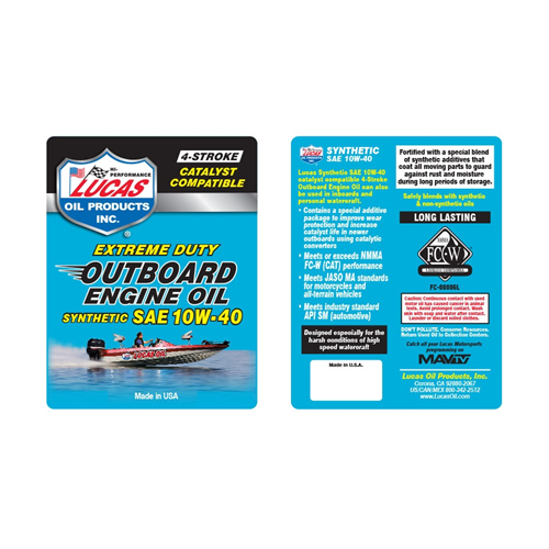 Lucas Oil Outboard Engine Oil Synthetic SAE 10W-40