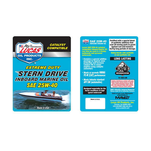 Lucas Oil Stern Drive Inboard Engine Oil SAE 25W-40