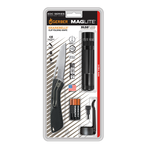 Maglite XL50 3 AAA-Cell Flashlight/Knife Combo