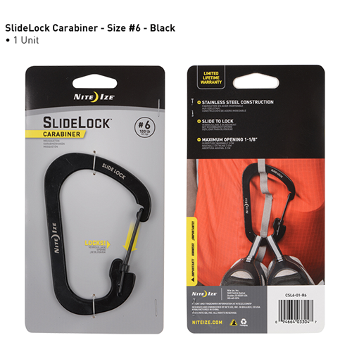 Nite-Ize SlideLock Carabiner Aluminum #6 - Black