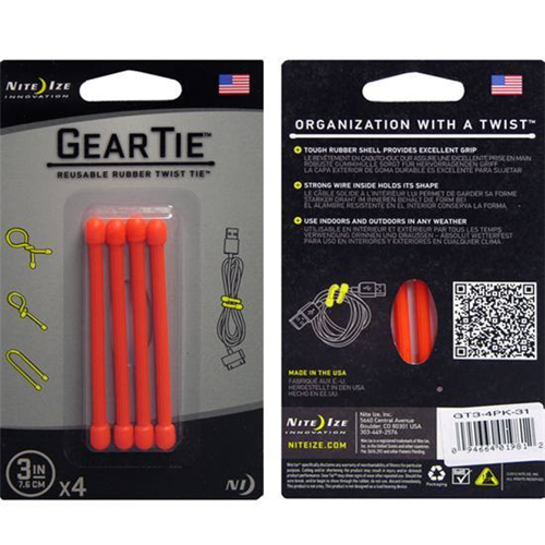 Nite-Ize Gear Tie Reusable Rubber Twist Tie