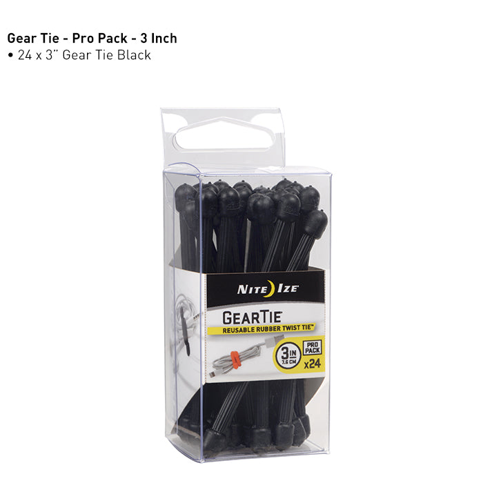 Nite-Ize Gear Tie ProPack 3 - 24 Pack - Black