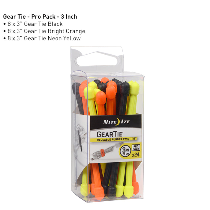 Nite-Ize Gear Tie ProPack 3 - 24 Pack - Assorted Colors