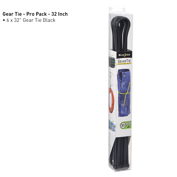 Nite-Ize Gear Tie ProPack 32 - 6 Pack - Black