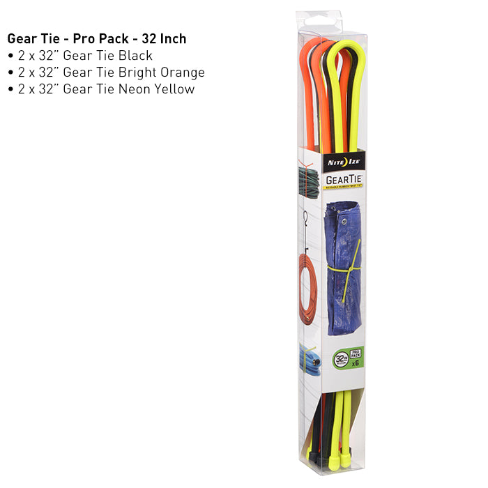Nite-Ize Gear Tie ProPack 32 - 6 Pack - Assorted Colors