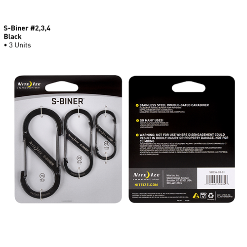 Nite-Ize S-Biner Stainless Steel Dual Carabiner - 3 Pack
