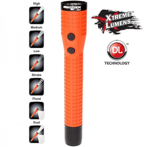 Nightstick Polymer Duty/Personal-Size Dual-Light Flashlight w/Magnet - Rechargeable