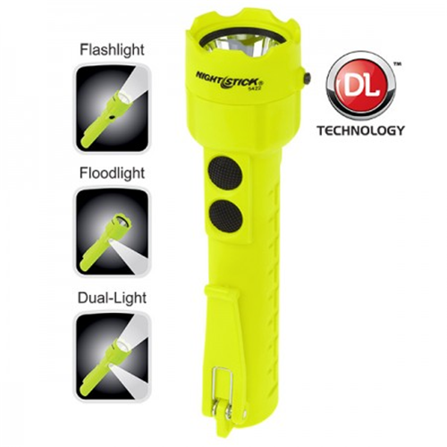 Nightstick Intrinsically-Safe Permissible Dual-Light Flashlight