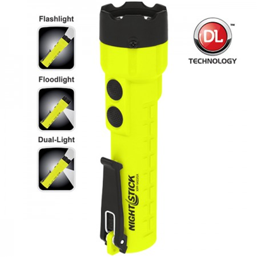 Nightstick Intrinsically Safe Permissible Dual-Light Flashlight