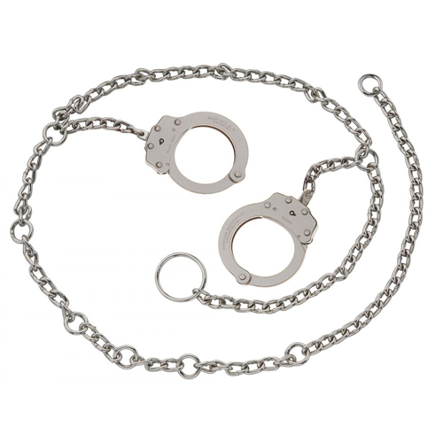 Peerless Handcuff Company Model 7002C Waist Chain w/ Handcuffs at Hip