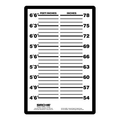 Sirchie English Measurement ID Height Screen (Mounted)