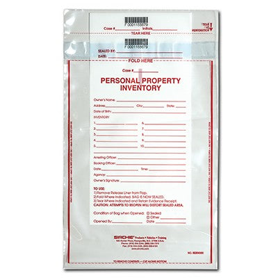 Sirchie Personal Property Inventory Bag 9'' x 12'' (100 each)