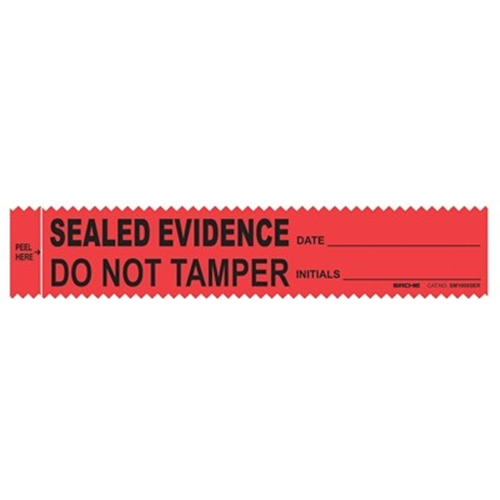 Sirchie Red Evidence Integrity Strips (Sealed Evidence) 1 3/8 inch x 7 inch
