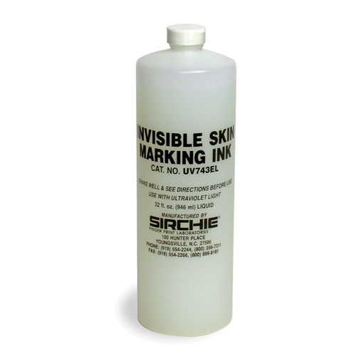 Sirchie Fluorescent Invisible Skin Marking Ink (Pass In-Pass Out)