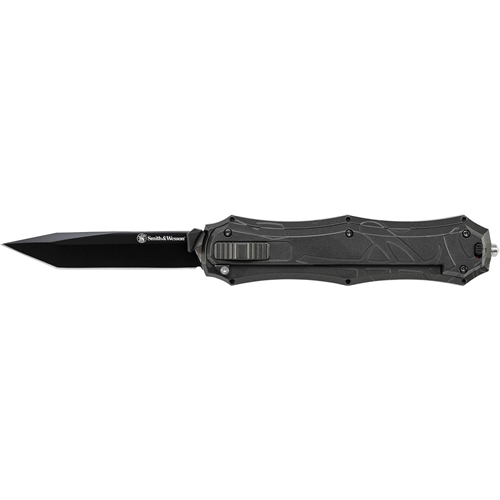 Smith & Wesson OTF Assist, Finger Actuator, Black Tanto Blade AUS-8 Steel. No Ship CA, NY, MA