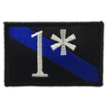 Thin Blue Line 1* Asterisk - Thin Blue Line, 2 x 3 Inches, Sew On