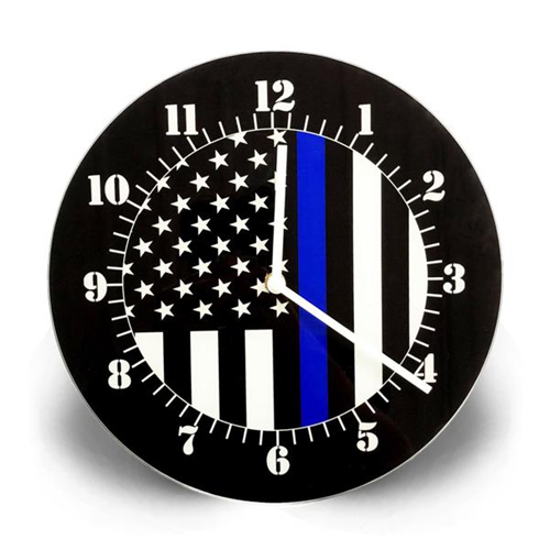 Thin Blue Line Thin Blue Line American Flag Clock