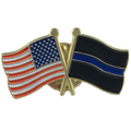 Thin Blue Line Thin Blue Line (Black Background) and American Pin, Combination