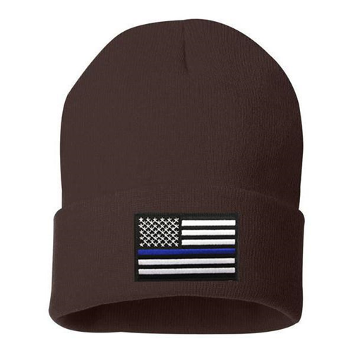 Thin Blue Line Thin Blue Line Flag Embroidered Beanie