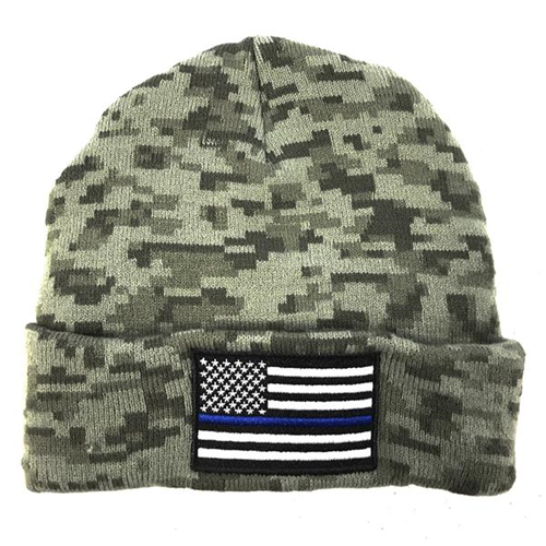 Thin Blue Line Thin Blue Line Flag Embroidered Beanie
