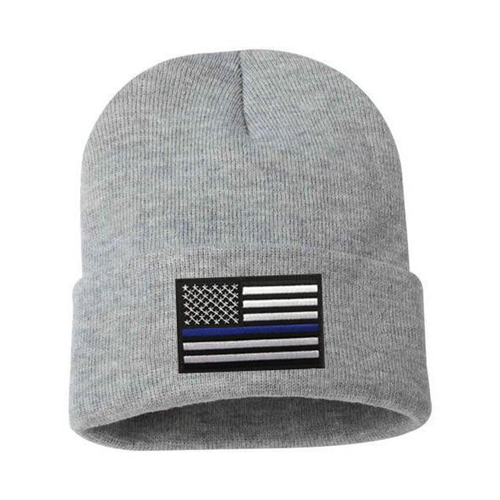 Thin Blue Line Thin Blue Line Flag Embroidered Beanie