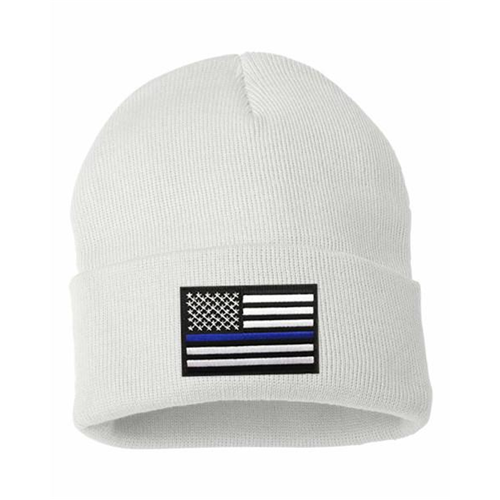 Thin Blue Line Thin Blue Line Flag Embroidered Beanie