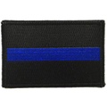 Thin Blue Line Subdued Thin Blue Line American Flag Patch - Multiple Styles, 2.5 x 3.5 Inches