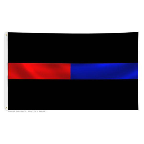Thin Blue Line Thin Red Line/Thin Blue Line Dual Flag, 3 x 5 Ft