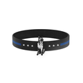 Thin Blue Line Silicone Bracelet, 8 Inch