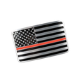 Thin Blue Line Belt Buckle - Thin Red Line Flag