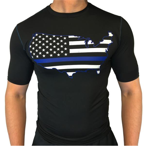 Thin Blue Line Performance Compression Men's Shirt - USA