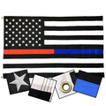 Thin Blue Line DuraSleek - Dual Line Red/Blue Flag, Sewn & Embroidered, 4 X 6 ft